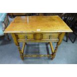 A 17th Century style Ipswich oak side table, 71cms h x 77cms w