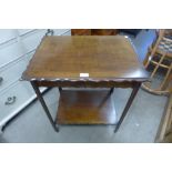 An Edward VII mahogany two tier occasional table