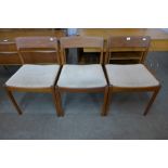 A set of three Danish teak dining chairs