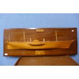 A mahogany and teak ship diorama, Persia, built by R. Napier and Sons, Glasgow ,1856, 40 x 106cms