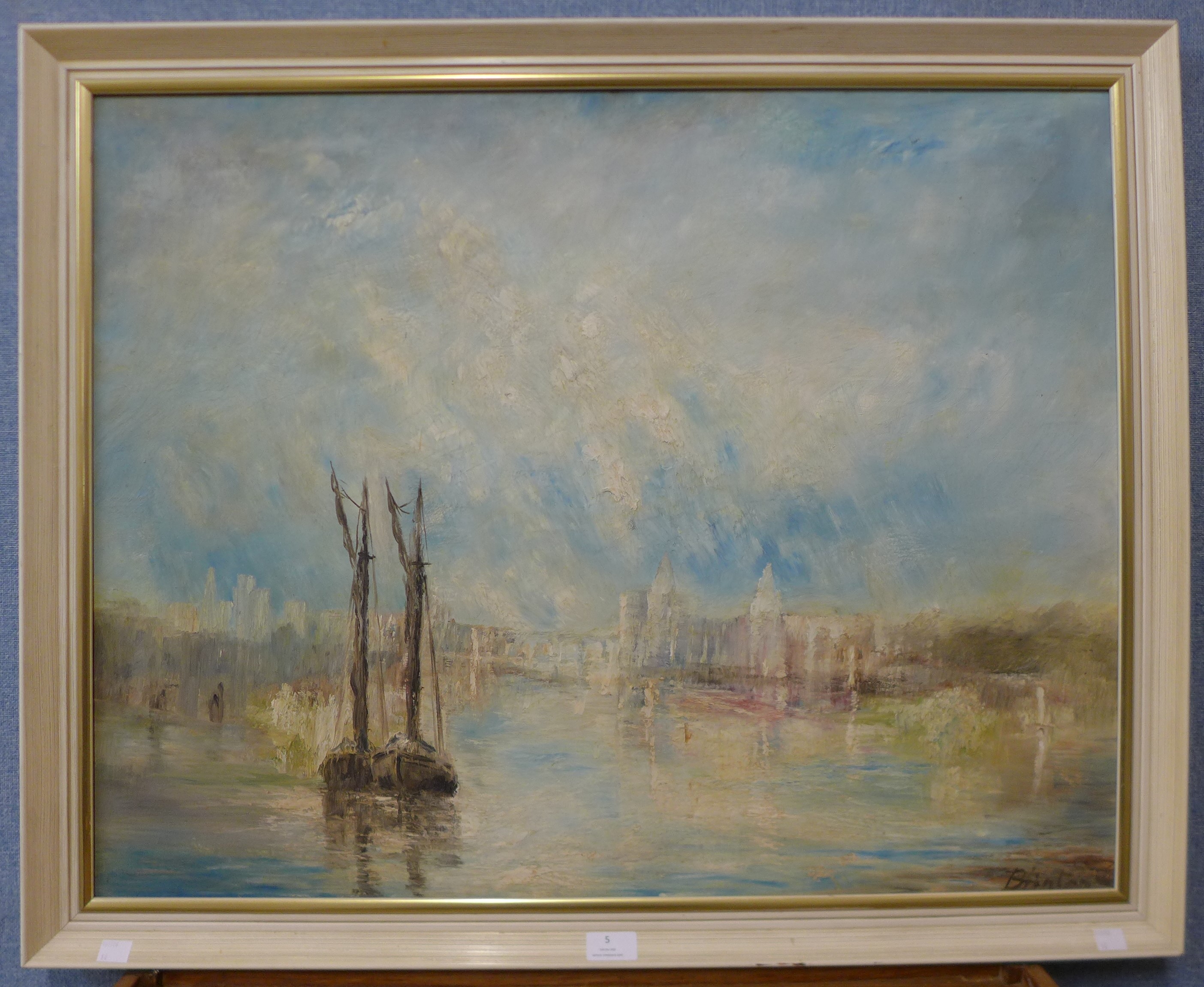 * Brinton, Venetian landscape, oil on board, 62 x 79cms, framed - Image 2 of 3