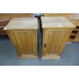 Two similar Victorian satin birch pot cupboards