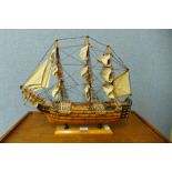 A model of HMS Victory, 44cms h