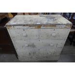 A Victorian painted pine chest of drawers