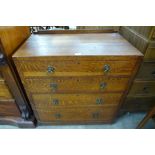 An oak chest of drawers