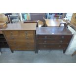 Two oak chests of drawers