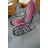 A beech bentwood rocking chair