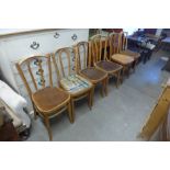 A set of six beech bentwood chairs