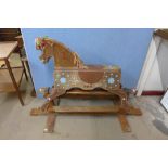 A painted pine child's rocking horse