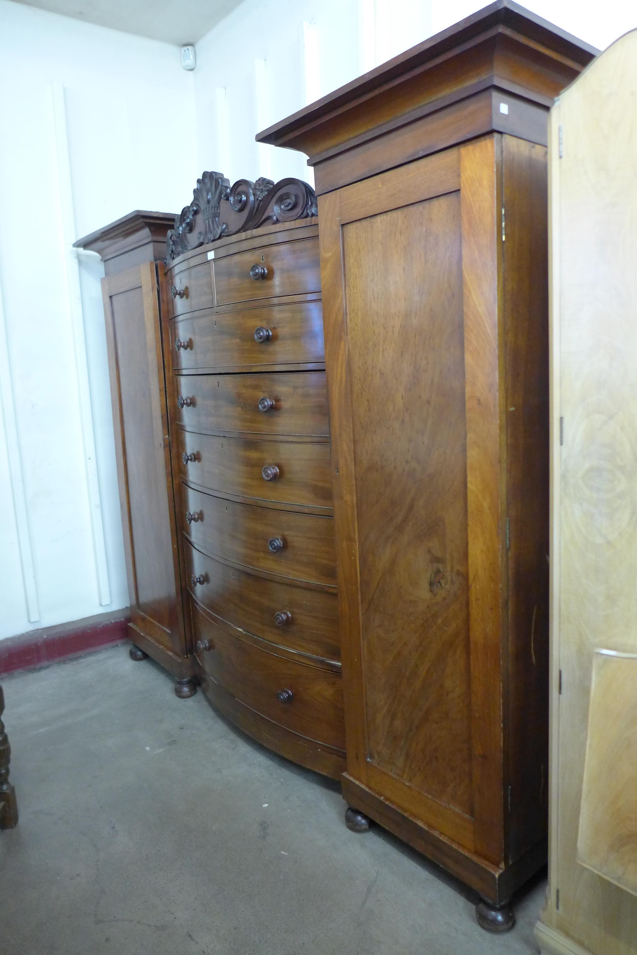 A Victorian mahogany combination breakfront wardrobe, 194cms h, 234cms w, 65cms d - Image 2 of 4