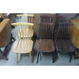 A set of four beech kitchen chairs and another pair of kitchen chiars