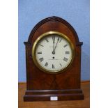A George IV mahogany lancet shaped fusee bracket clock, the painted dial signed M. Clayton,