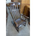 An elm and beech farmhouse rocking chair
