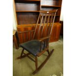 An afromosia rocking chair