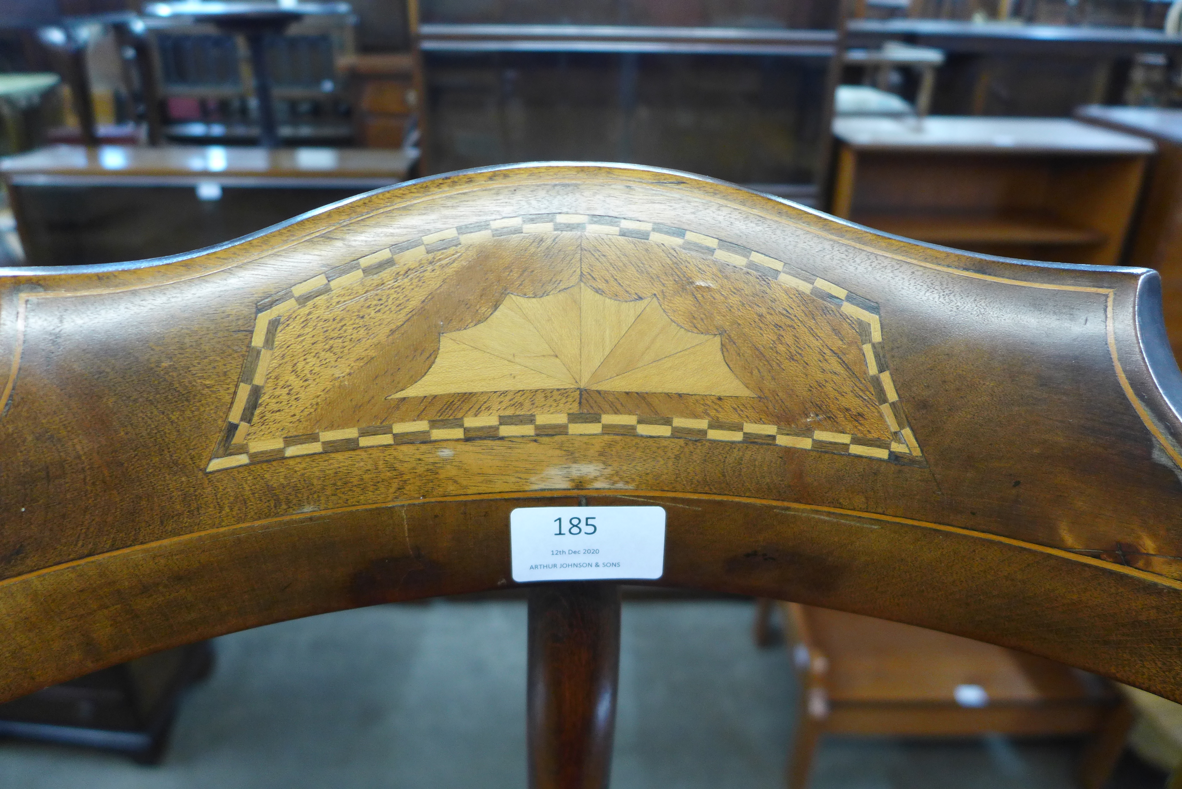 An Edward VII inlaid mahogany elbow chair - Image 3 of 3