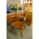 A Victorian elm and beech farmhouse armchair