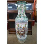 A large Chinese famille vert porcelain vase, 98cms h