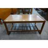 A teak coffee table