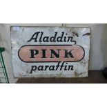 A double sided enamelled Aladdin Pink Paraffin sign