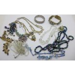 Costume jewellery including vintage