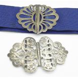 Two silver nurses buckles, one Birmingham 1901