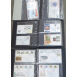 Three albums of stamp first day covers including Concorde, approximately 200 in total