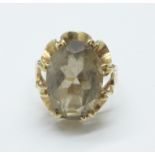 A 9ct gold, stone set ring, 3.7g, K