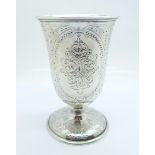 A Victorian silver goblet, London 1858, Robert Hennell, 135g, 11cm