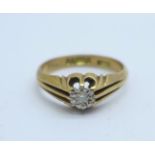 A 9ct gold and diamond ring, 3.4g, Q