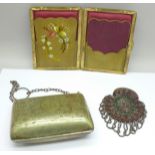 An 18th/19th Century cut-steel misers purse and two other purses