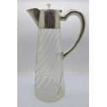 A continental silver topped claret jug