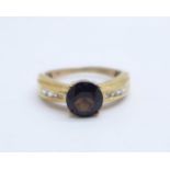 A 9ct gold, stone set ring, 3.3g, M