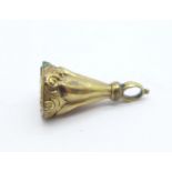 A yellow metal and citrine 'thistle' seal fob