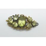 A Georgian yellow metal set green stone pendant, 31mm