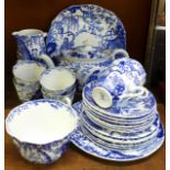 A Royal Crown Derby Mikado six setting tea set, teapot a/f