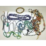 Assorted gemstone jewellery including lapis lazuli and turquoise