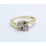 A 9ct gold and cubic zirconia ring, 2.7g, M