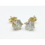 A pair of diamond stud earrings, approximately 0.90ct total diamond weight