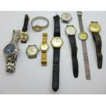 Lady's and gentleman's wristwatches including Rotary, Accurist, and Bulova