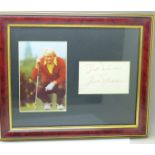 A framed photograph of Jack Nicklaus with mounted autograph