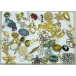 Forty-nine brooches and a pendant