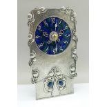 A modern Art Nouveau style clock, 13.5cm