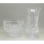 A Waterford crystal vase and a bowl, vase 16.5cm