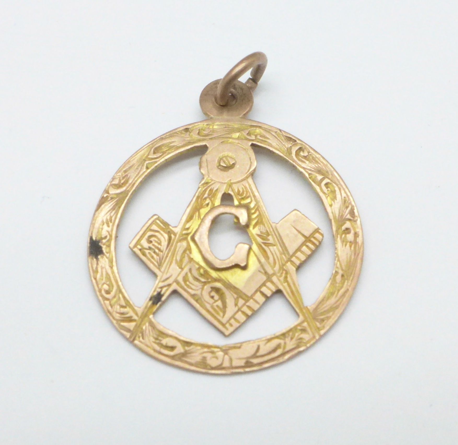 A 9ct gold Masonic fob, Birmingham 1911, 2.2g