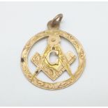 A 9ct gold Masonic fob, Birmingham 1911, 2.2g