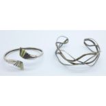 Two silver bangles