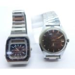 Two wristwatches;-Seiko alarm chronograph and Sekonda automatic