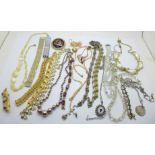 Costume jewellery including vintage