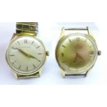 Two gentleman's wristwatches; Certina automatic and Huguenin