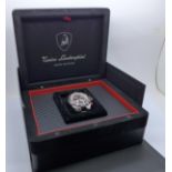 A gentleman's Tonino Lamborghini chronograph wristwatch, in box and with spare links